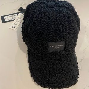 Rag & Bone Addison Baseball Sherpa Cap in Black $95